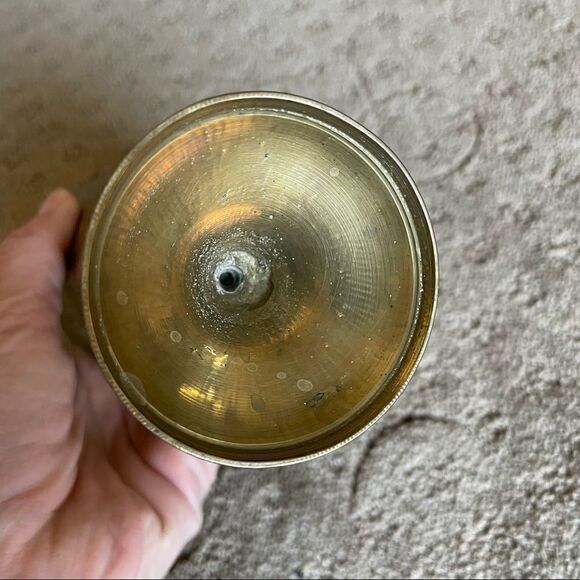 Vintage Brass Goblet with Floral Etchings - Picture 6 of 10